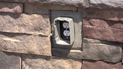 electrical boxes to be mounted on stone wall|installation of electrical boxes.